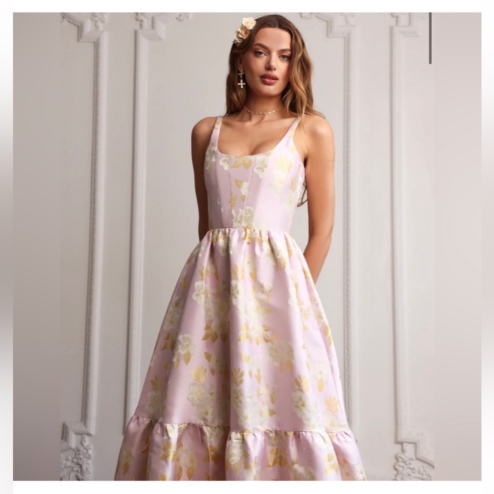 V. Chapman Avery Dress in Light Lilac Baroque Floral NEVER WORN